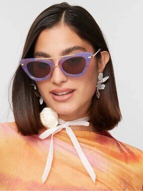 Lele Sadoughi Orchid Aviator Cat Eye Sunglasses, 50mm - NWT